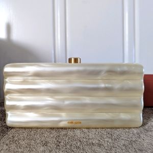 Cult Gaia Enid ivory clutch